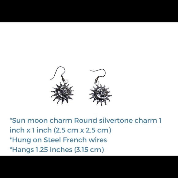 Sun Moon Earrings 4101 - Picture 3 of 6